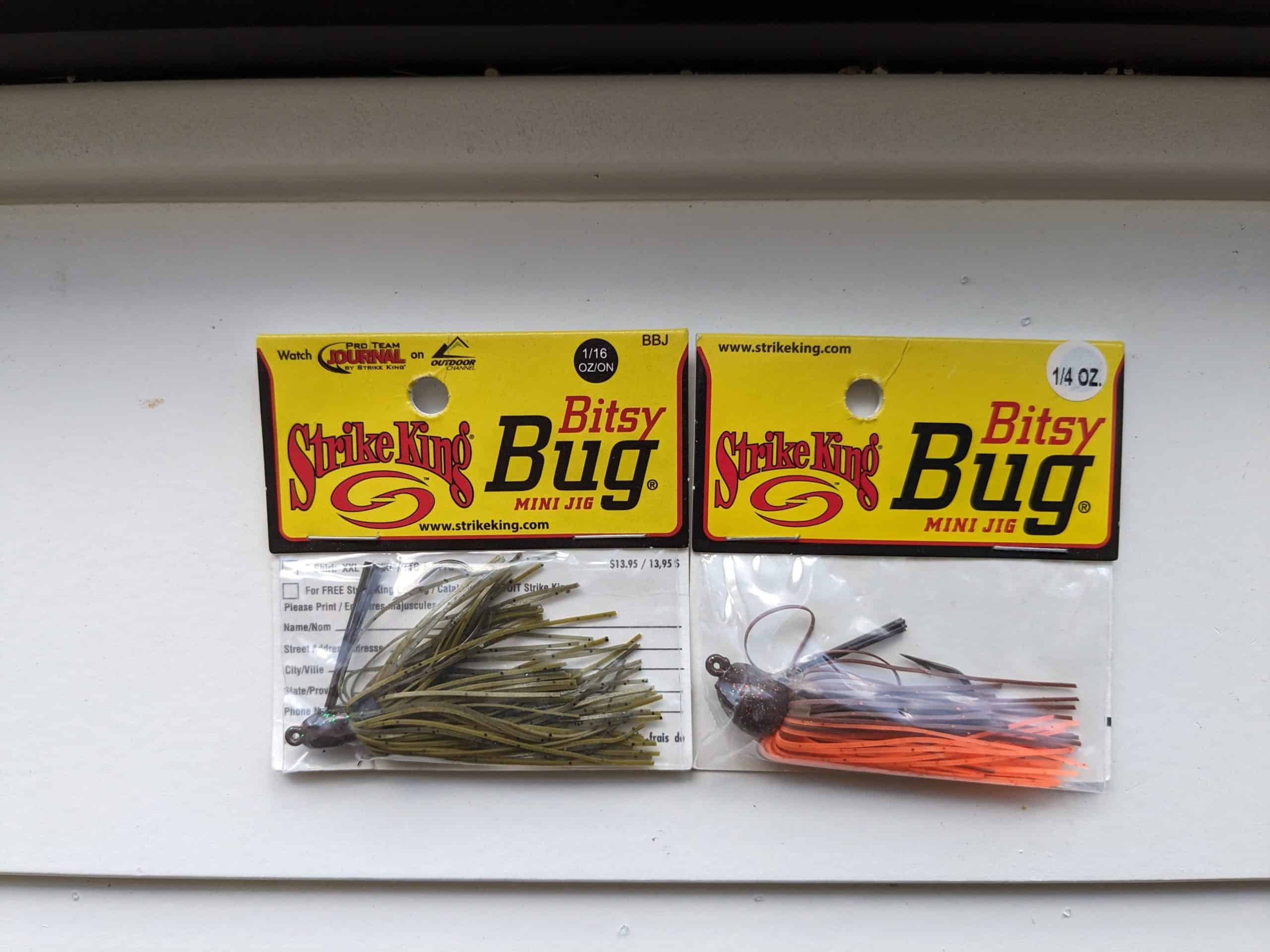 Strike King Bitsy Bug jig perfectly suited for cold water fishing conditions.