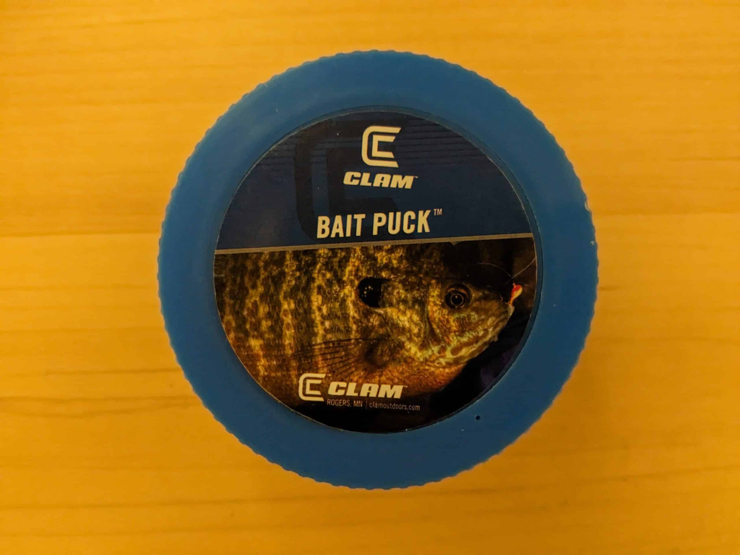 A bait container for live bait to be used during ice fishing. 
